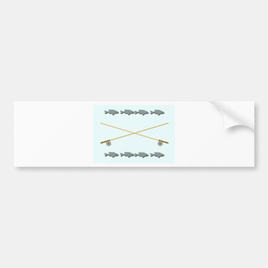Rod Reel Fish Bumpersticker (Voorkant)