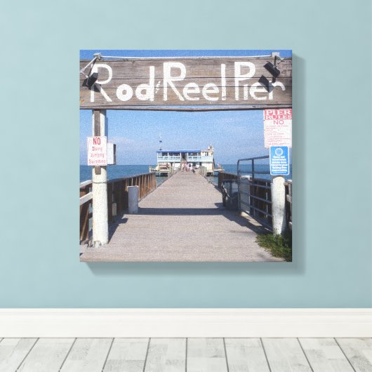 Rod & Reel Pier Canvas Print (Insitu (Houten vloer))