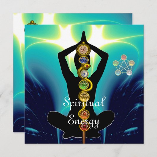 ROD VAN ASCLEPIUS 7 CHAKRAS, YOGA LOTUS POSE Blue Kaart (Voorkant / Achterkant)