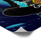 ROD VAN ASCLEPIUS 7 CHAKRAS, YOGA LOTUS POSE Blue Poster (Hoek)