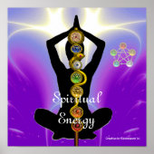 ROD VAN ASCLEPIUS 7 CHAKRAS, YOGA LOTUS POSE Paars Poster (Voorkant)