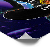 ROD VAN ASCLEPIUS 7 CHAKRAS, YOGA LOTUS POSE Paars Poster (Hoek)