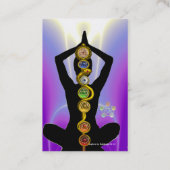 ROD VAN ASCLEPIUS,7 CHAKRAS YOGA LOTUS POSE Paars Visitekaartje (Achterkant)