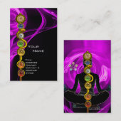 ROD VAN ASCLEPIUS,7 CHAKRAS YOGA LOTUS POSE Paars Visitekaartje (Voorkant / Achterkant)