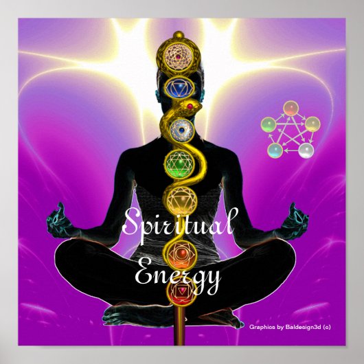 ROD VAN ASCLEPIUS 7 CHAKRAS, YOGA LOTUS POSE Pink Poster (Voorkant)