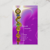 ROD VAN ASCLEPIUS,7 CHAKRAS YOGA LOTUS POSE Pink Visitekaartje (Voorkant)