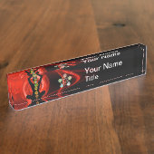 ROD VAN ASCLEPIUS,7 CHAKRAS,YOGA LOTUS POSE Red Naambordje (Zijkant)