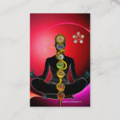 ROD VAN ASCLEPIUS,7 CHAKRAS YOGA LOTUS POSE Red Visitekaartje (Achterkant)