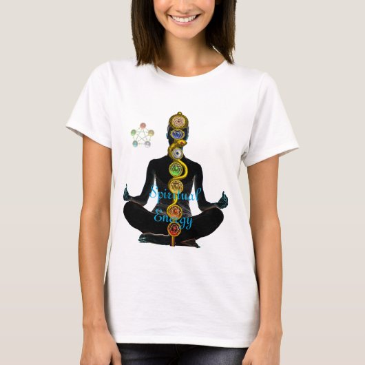 ROD VAN ASCLEPIUS 7 CHAKRAS, YOGA LOTUS POSE T-SHIRT (Voorkant)