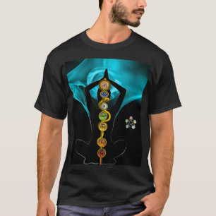 ROD VAN ASCLEPIUS 7 CHAKRAS, YOGA LOTUS POSE T-SHIRT