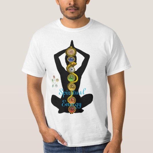 ROD VAN ASCLEPIUS 7 CHAKRAS, YOGA LOTUS POSE T-SHIRT (Voorkant)