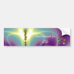 ROD VAN ASCLEPIUS 7 CHAKRAS, YOGA, SPIRITUELE ENER BUMPERSTICKER