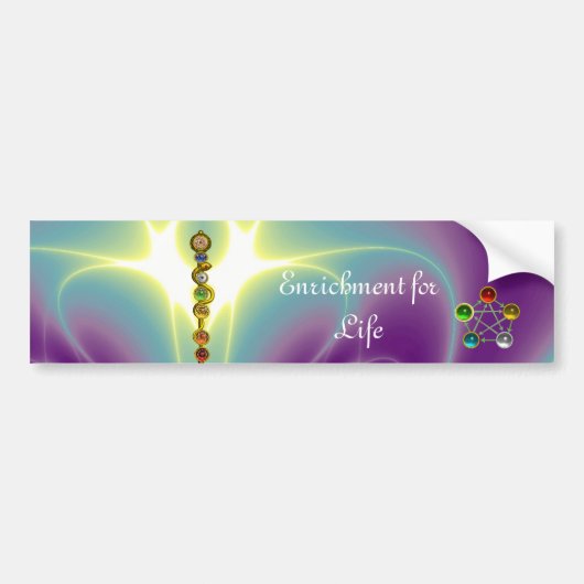 ROD VAN ASCLEPIUS 7 CHAKRAS, YOGA, SPIRITUELE ENER BUMPERSTICKER (Voorkant)