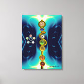 ROD VAN ASCLEPIUS 7 CHAKRAS, YOGA, SPIRITUELE ENER CANVAS AFDRUK (Voorkant)