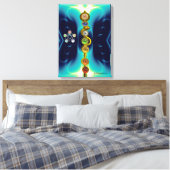 ROD VAN ASCLEPIUS 7 CHAKRAS, YOGA, SPIRITUELE ENER CANVAS AFDRUK (Insitu (Slaapkamer))