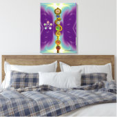 ROD VAN ASCLEPIUS 7 CHAKRAS, YOGA, SPIRITUELE ENER CANVAS AFDRUK (Insitu (Slaapkamer))