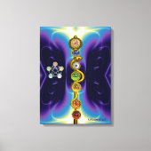 ROD VAN ASCLEPIUS 7 CHAKRAS, YOGA, SPIRITUELE ENER CANVAS AFDRUK
