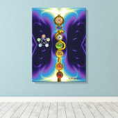 ROD VAN ASCLEPIUS 7 CHAKRAS, YOGA, SPIRITUELE ENER CANVAS AFDRUK (Insitu (Houten vloer))