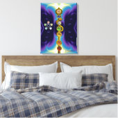 ROD VAN ASCLEPIUS 7 CHAKRAS, YOGA, SPIRITUELE ENER CANVAS AFDRUK (Insitu (Slaapkamer))
