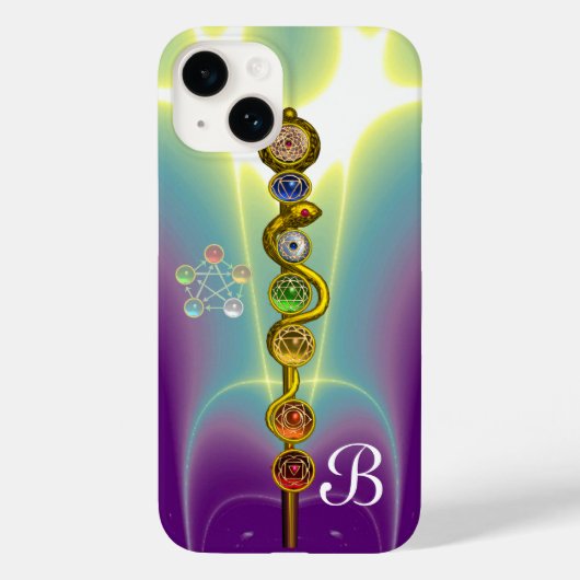 ROD VAN ASCLEPIUS 7 CHAKRAS, YOGA, SPIRITUELE ENER Case-Mate iPhone CASE (Achterkant)