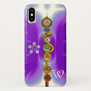 ROD VAN ASCLEPIUS 7 CHAKRAS, YOGA, SPIRITUELE ENER iPhone X HOESJE