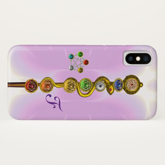 ROD VAN ASCLEPIUS 7 CHAKRAS, YOGA, SPIRITUELE ENER Case-Mate iPhone CASE (Achterkant (horizontaal))