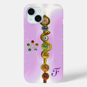 ROD VAN ASCLEPIUS 7 CHAKRAS, YOGA, SPIRITUELE ENER iPhone 15 CASE