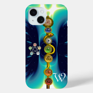 ROD VAN ASCLEPIUS 7 CHAKRAS, YOGA, SPIRITUELE ENER iPhone 15 CASE