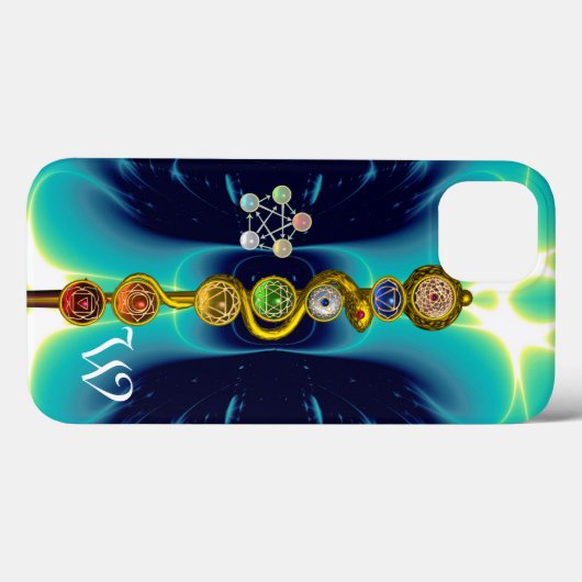 ROD VAN ASCLEPIUS 7 CHAKRAS, YOGA, SPIRITUELE ENER Case-Mate iPhone CASE (Achterkant (horizontaal))