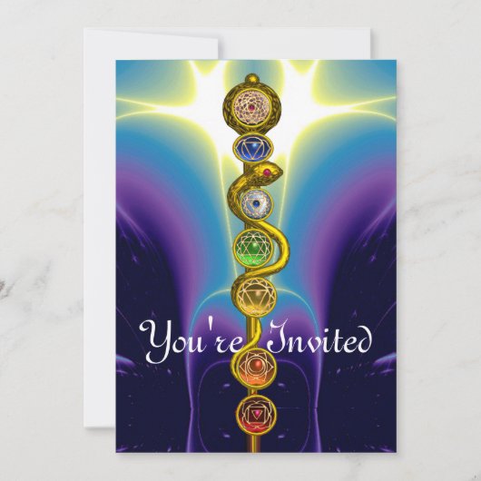ROD VAN ASCLEPIUS 7 CHAKRAS, YOGA, SPIRITUELE ENER KAART (Voorkant)