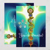 ROD VAN ASCLEPIUS 7 CHAKRAS, YOGA, SPIRITUELE ENER KAART (Voorkant / Achterkant)