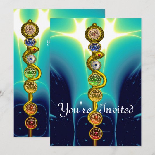 ROD VAN ASCLEPIUS 7 CHAKRAS, YOGA, SPIRITUELE ENER KAART (Voorkant / Achterkant)