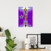 ROD VAN ASCLEPIUS 7 CHAKRAS, YOGA, SPIRITUELE ENER POSTER (Thuiskantoor)