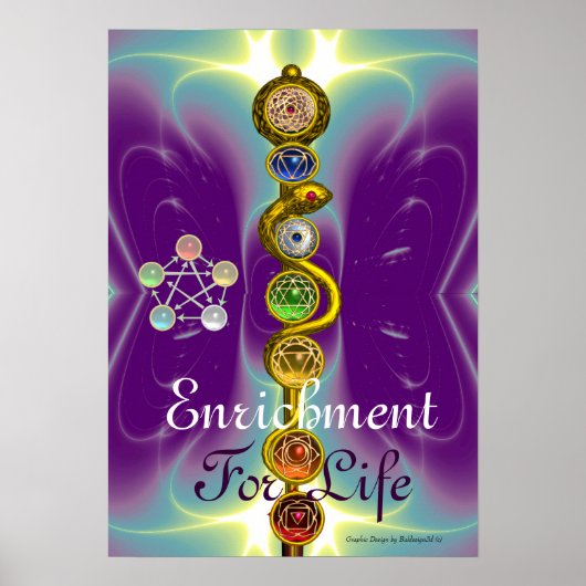 ROD VAN ASCLEPIUS 7 CHAKRAS, YOGA, SPIRITUELE ENER POSTER (Voorkant)