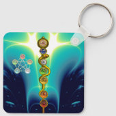 ROD VAN ASCLEPIUS 7 CHAKRAS, YOGA, SPIRITUELE ENER SLEUTELHANGER (Achterkant)
