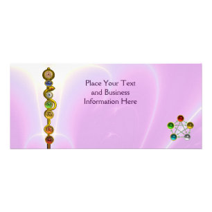 ROD VAN ASCLEPIUS,7 CHAKRAS,YOGA,SPIRITUELE ENERGI RECLAMEKAART