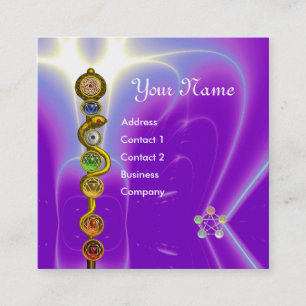 ROD VAN ASCLEPIUS,7 CHAKRAS,YOGA,SPIRITUELE ENERGI VIERKANTE VISITEKAARTJE