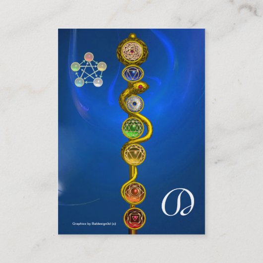 ROD VAN ASCLEPIUS,7 CHAKRAS,YOGA,SPIRITUELE ENERGI VISITEKAARTJE (Achterkant)