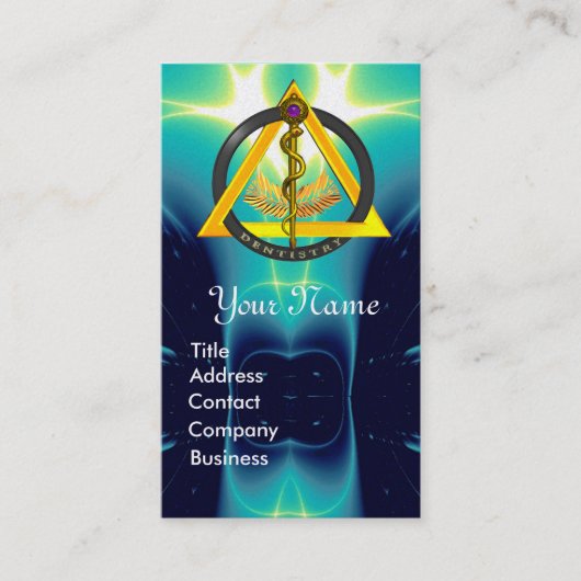 ROD VAN ASCLEPIUS DENTIST DENTISTRY MONOGRAM VISITEKAARTJE (Voorkant)