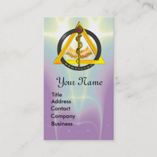 ROD VAN ASCLEPIUS DENTIST DENTISTRY MONOGRAM VISITEKAARTJE