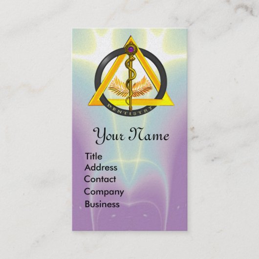 ROD VAN ASCLEPIUS DENTIST DENTISTRY MONOGRAM VISITEKAARTJE (Voorkant)