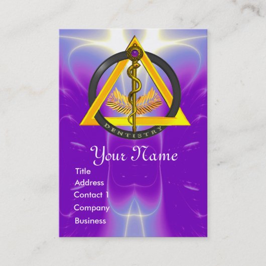 ROD VAN ASCLEPIUS DENTIST DENTISTRY MONOGRAM VISITEKAARTJE (Voorkant)