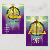 ROD VAN ASCLEPIUS DENTIST DENTISTRY MONOGRAM VISITEKAARTJE (Voorkant / Achterkant)