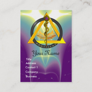 ROD VAN ASCLEPIUS DENTIST DENTISTRY MONOGRAM VISITEKAARTJE