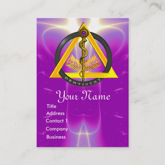 ROD VAN ASCLEPIUS DENTIST DENTISTRY MONOGRAM VISITEKAARTJE (Voorkant)