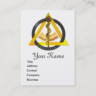 ROD VAN ASCLEPIUS DENTIST DENTISTRY PEARL MONOGRAM VISITEKAARTJE