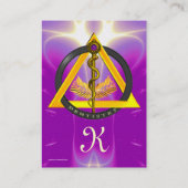 ROD VAN ASCLEPIUS DENTIST DENTISTRY PEARL MONOGRAM VISITEKAARTJE (Achterkant)