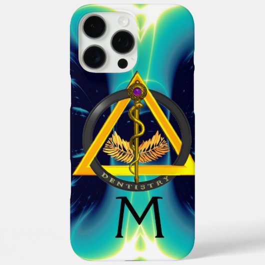 ROD VAN ASCLEPIUS DENTISTRIE MONOGRAM, blauw Case-Mate iPhone Case (Achterkant)