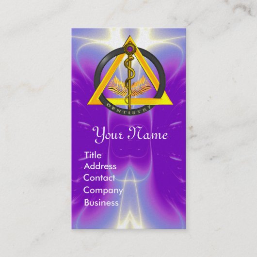 ROD VAN ASCLEPIUS DENTISTRIE MONOGRAM PEARL VISITEKAARTJE (Voorkant)