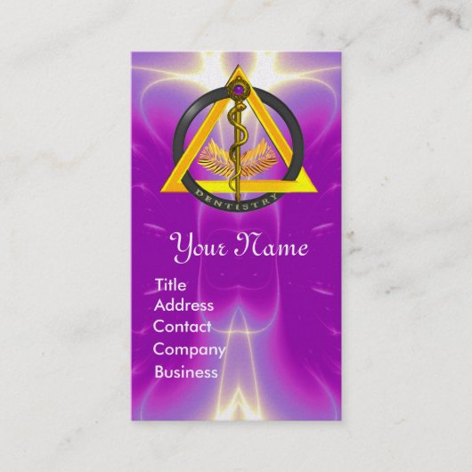 ROD VAN ASCLEPIUS DENTISTRIE MONOGRAM PEARL VISITEKAARTJE (Voorkant)